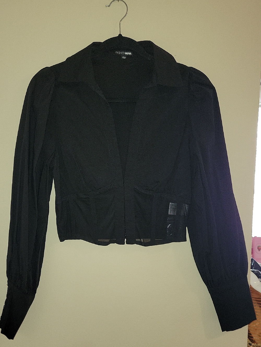 Fashion Nova Black Cropped Blazer Jacket